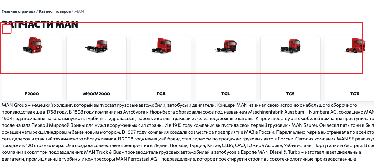 Выбор модели техники в каталоге wellwerk.shop