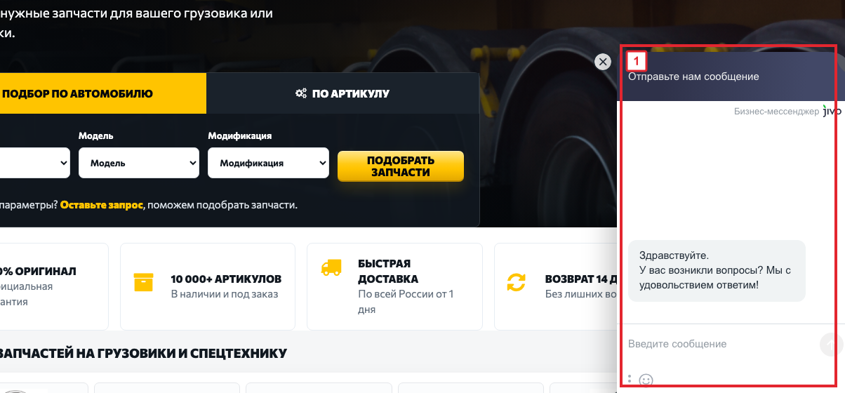 Окно онлайн-консультанта wellwerk.shop
